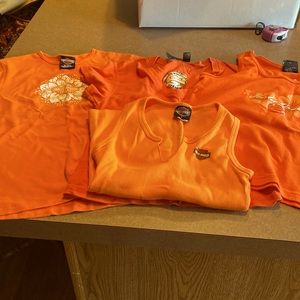 Orange Harley Davidson lot